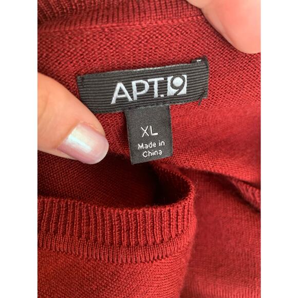 APT red v neck long sleeves sweater size XL - Picture 3 of 13